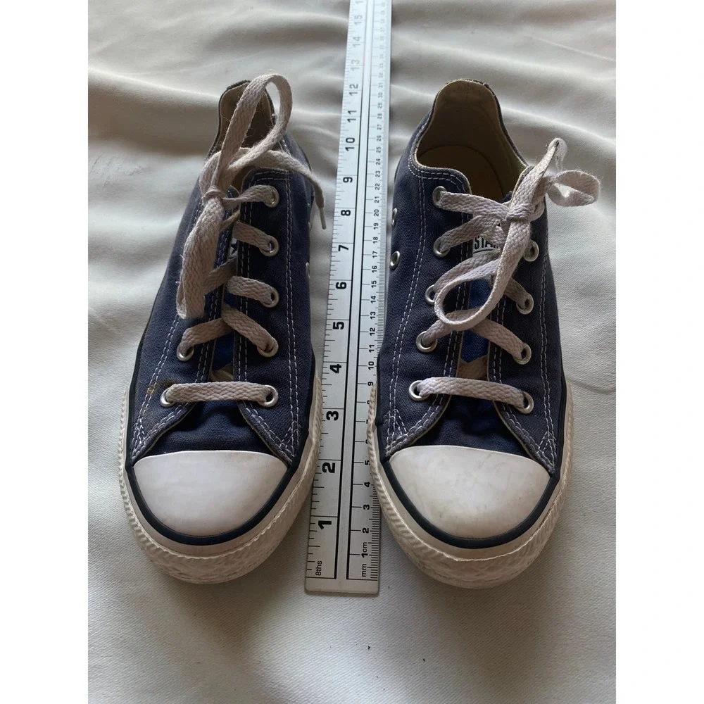 Converse All Star Sneakers Canvas Low Top Casual Shoe Kid Size 3 Play Blue White